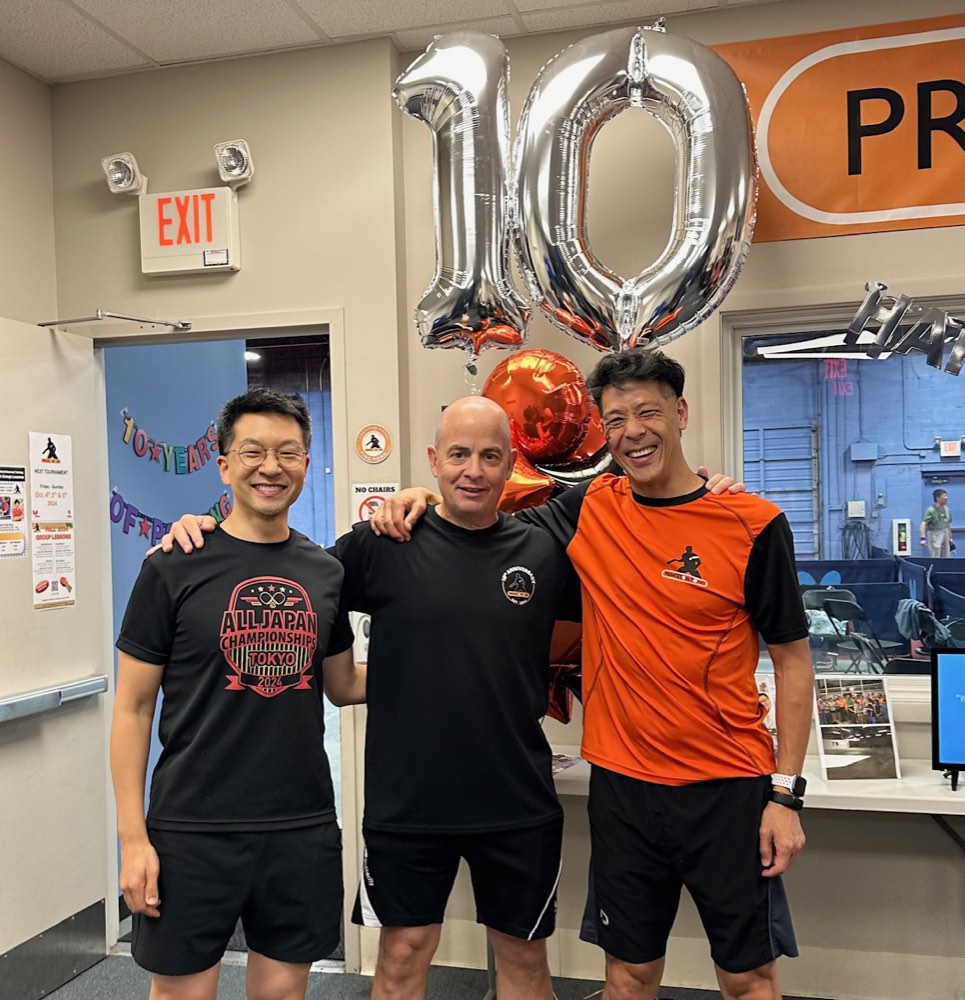 Princeton Pong co-owners celebrating the club's 10th anniversary